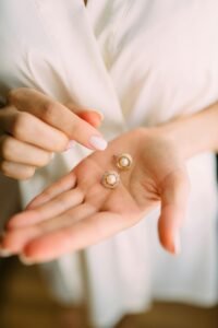 Elegant pearl jewellery detail